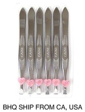 6 PROFESSIONAL EYEBROW HAIR REMOVAL STAINLESS STEEL STRAIGHT TIP TWEEZERS