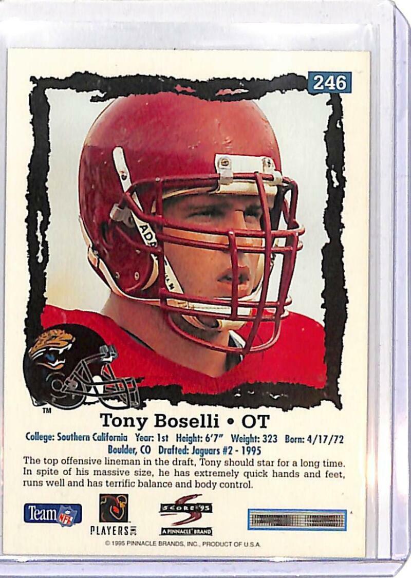 1995 Score #246 Tony Boselli RC Rookie Jacksonville Jaguars 1995 Score #246 Tony Boselli RC Rookie Jacksonville Jaguars