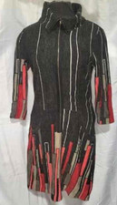 Papillion Sweater Dress Convertible Neck Size Small Cityscape Zip Front soft!