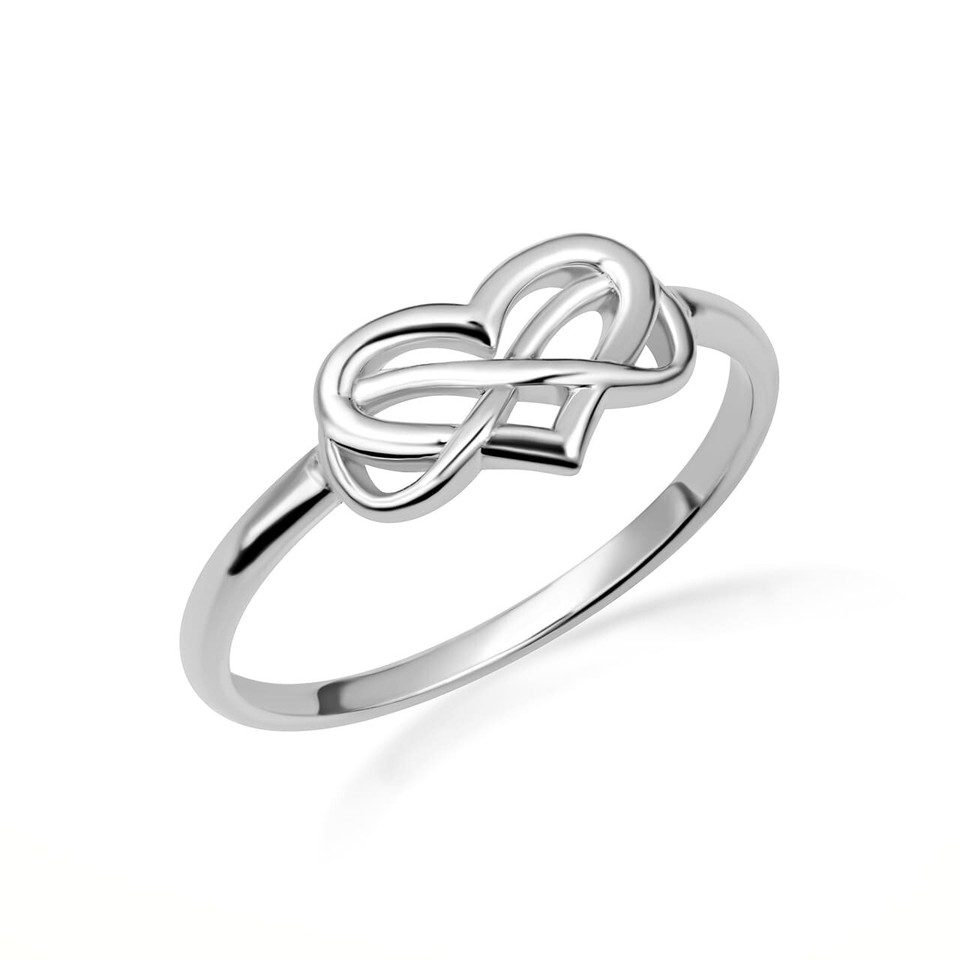Infinity Heart Rubin-Boucles – Weißgold main image 0