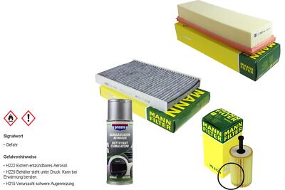 MANN-FILTER Paket + Presto Klima-Reiniger für Citroën C2 JM_ C3 I FC_ HB_