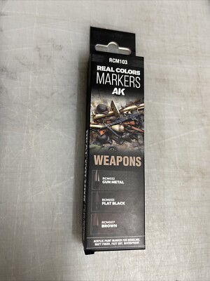 AK Interactive #RCM103 Real Colors Markers 3-pk  Weapons 