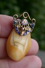 Antique 14k Yellow Gold & Sapphire Elks Club ...