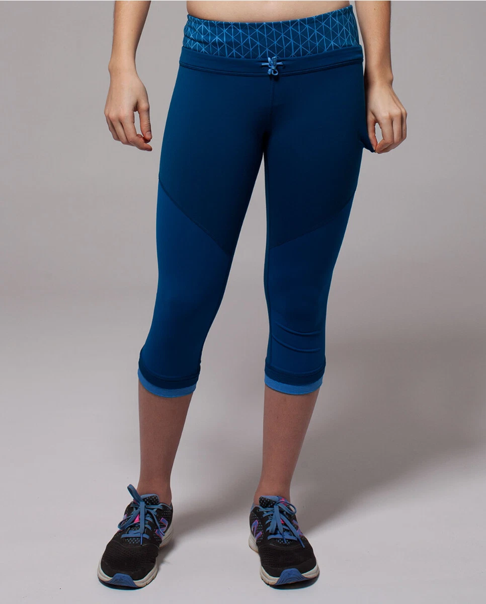 Ivivva by Lululemon girls Boxjumper Crop legging Jet Set Blue size 12 lulu  2 4