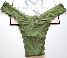 VICTORIA'S SECRET DREAM ANGELS Brazilian Panty VS Woodland Green L LARGE NWT