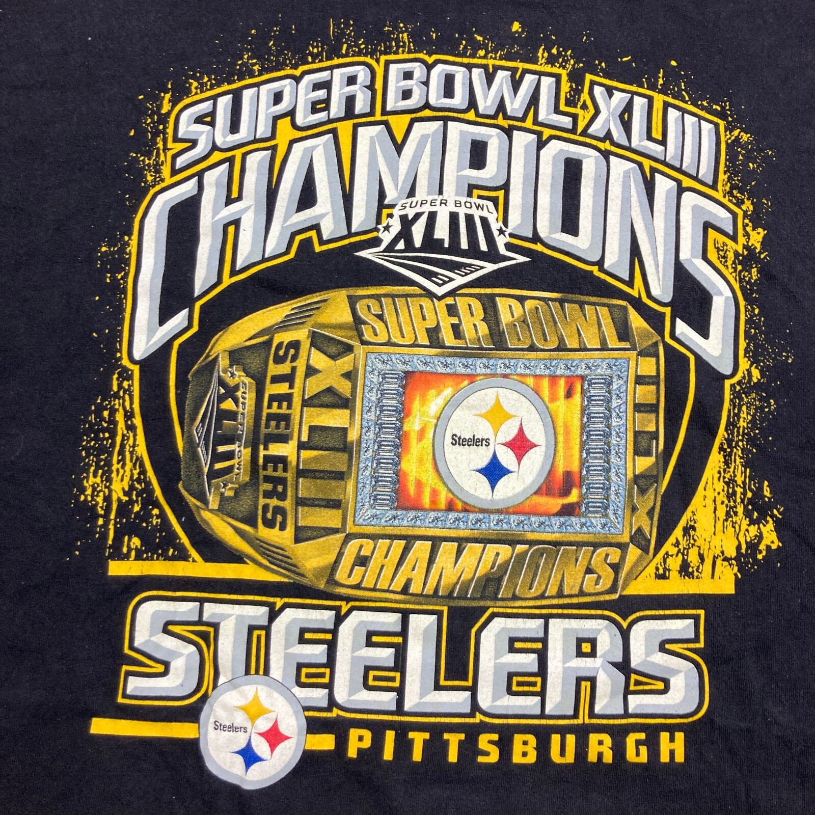 Vintage Reebok Pittsburgh Steelers Shirt Mens XXL Black 2009 Super Bowl XLIII thumbnail 3