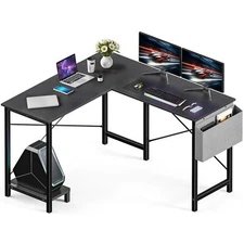 50" L-Shaped Reversible Corner Office Computer Desk with Side Pocket for Working
