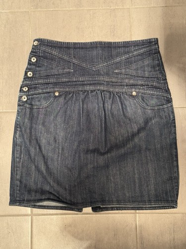 SASS & BIDE Vintage Blue Label Y2K Denim High Waist Skirt Short Size 28