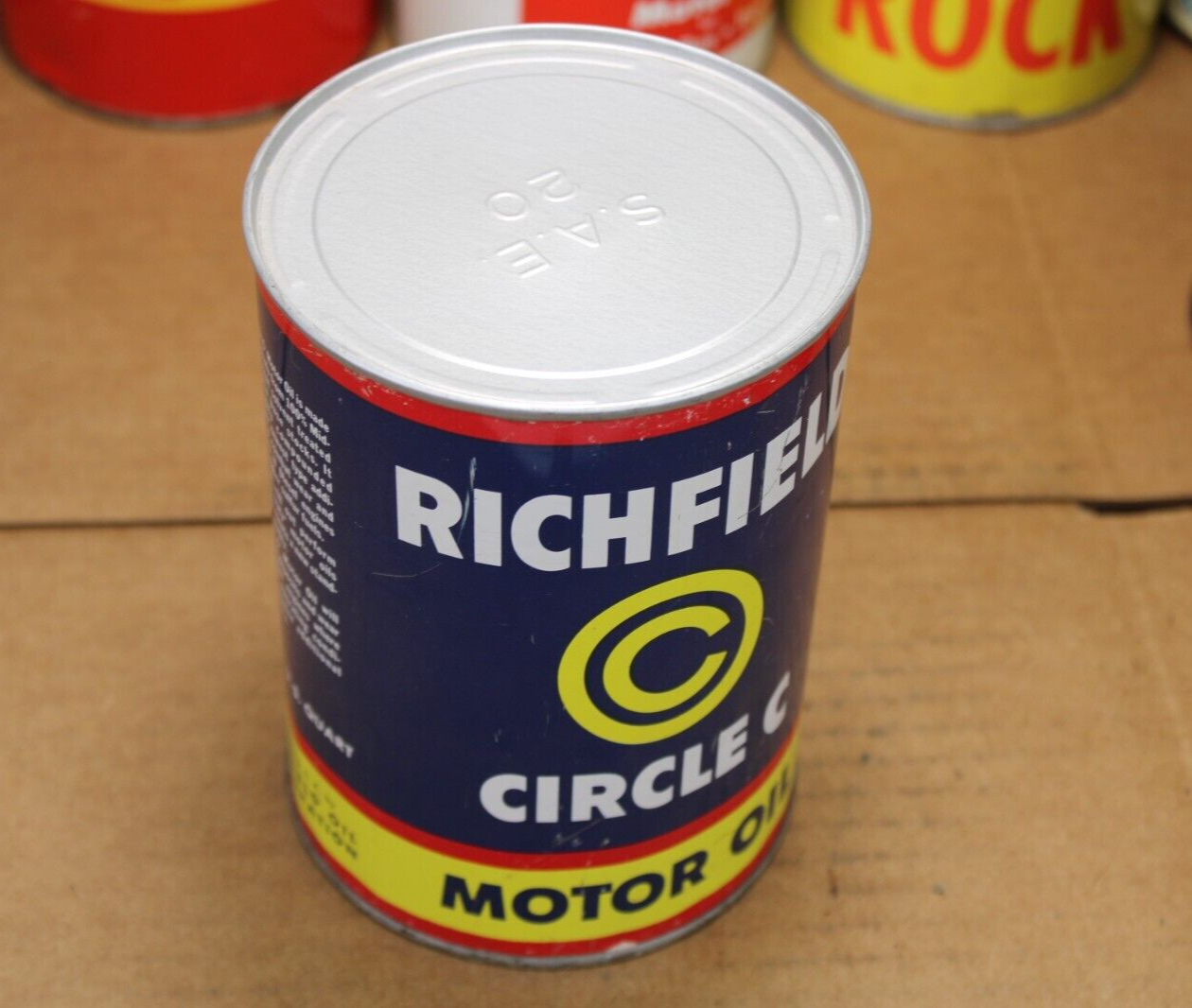 GREAT SHAPE early 1950's era RICHFIELD CIRCLE C MOTOR OIL Old 1 quart