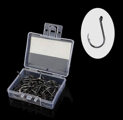 100PCS/Box High Carbon Steel Fishhooks barbed Hook Lake River Ocean Fishing - Picture 7 of 13