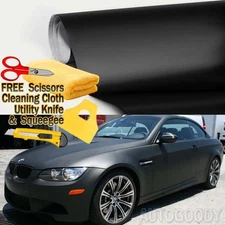 96" x 60" Matte Flat Black Vinyl Film Wrap Sticker Decal Bubble Free Air Release