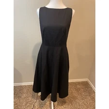 Banana Republic Black Sleeveless Wool Fit & Flare Dress Woman's Size 6