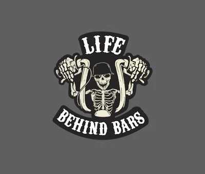 STICKER DYNASTY Life Behind Bars Sticker Motorcycle Biker Travel Ride Gift NEW