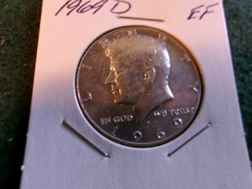 1 - 1969D Kennedy 40% Silver Half Dollar VF