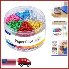 Colored Jumbo Paper Clips 2 Inch 300PCS Vinyl Coated for Office School Home