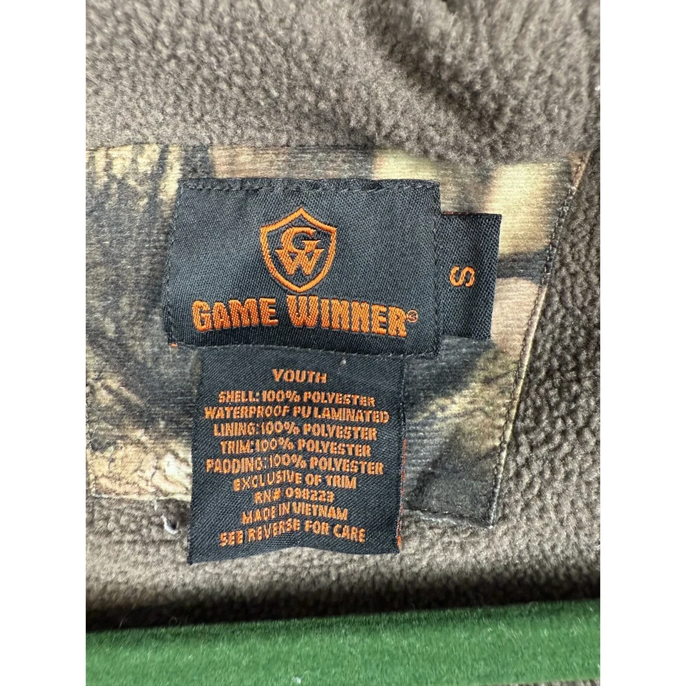 Game Winner Hunting Jacket Youth Small Brown Insulated Camouflage Hooded Outdoor - Image 3 of 4