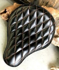 Spring Seat Chopper Sporster Dyna Harley Bobber Orange Diamond Stitched