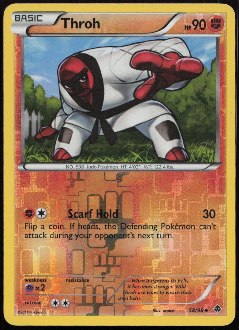Throh 58/98 MP Emerging Powers Uncommon Reverse Holo Pokemon