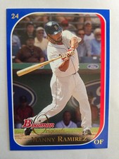 2006 Topps Bowman Originals Baseball /249 BLUE 24 Manny Ramirez, Boston Red Sox