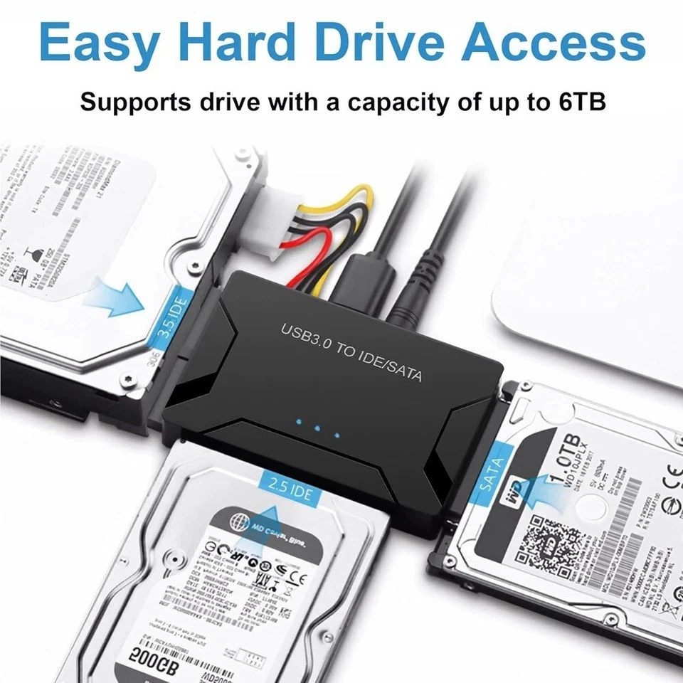 USB 3.0 To IDE/SATA Converter Adapter Kit For 2.5"/3.5" SATA/IDE/SSD Hard Drive - Image 3 of 4