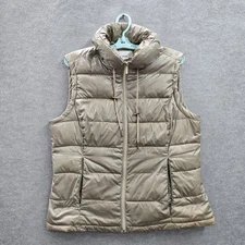 Calvin Klein Women Jacket L Brown Nylon Polyester Puffer Vest Zipper