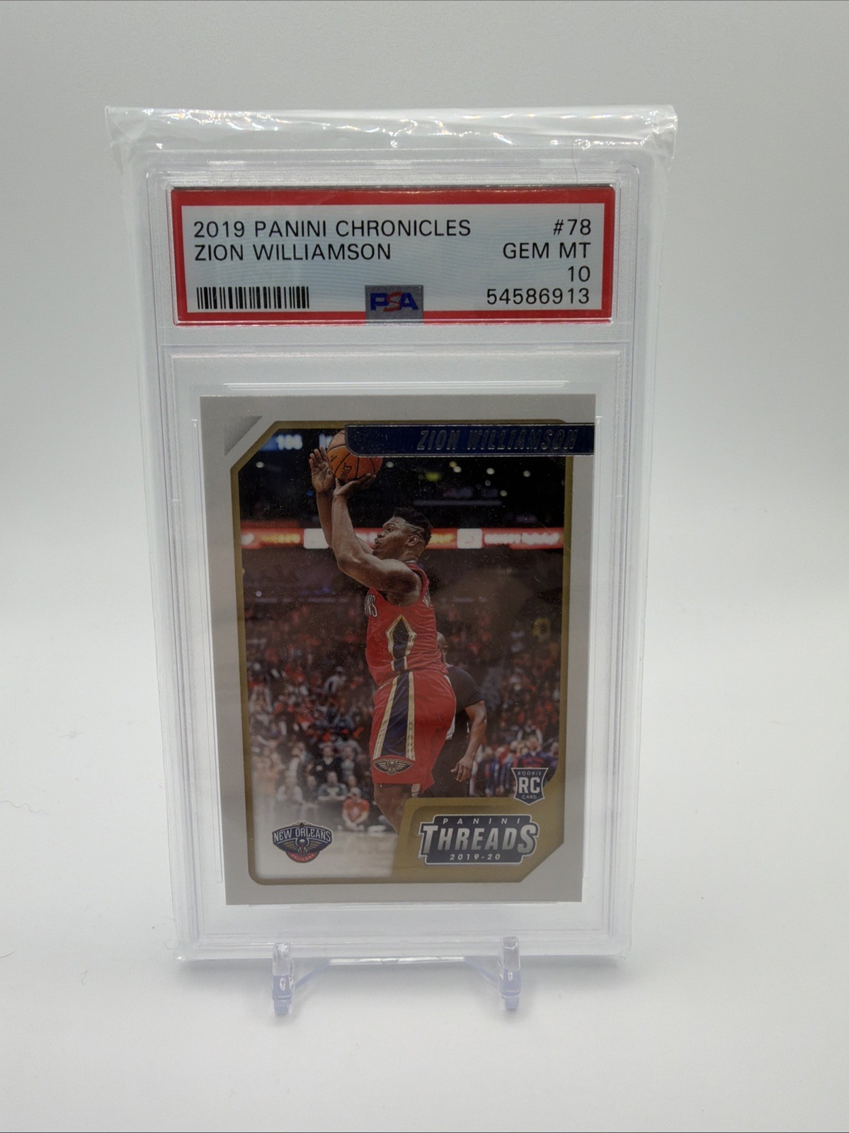 2019-20 Panini Chronicles - Threads Zion Williamson #78 (RC) PSA 10