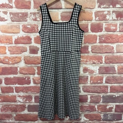Draper James RSVP Dress Womens XL Black White Gingham Plaid Midi Sundress