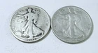 LOT OF 2 WALKING LIBERTY SILVER HALF DOLLARS 90% SILVER FREE SHIPPING #8979