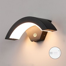 Outdoor Curved LED Wall Light PIR Motion Sensor Lamp Modern Outside Garden Porch