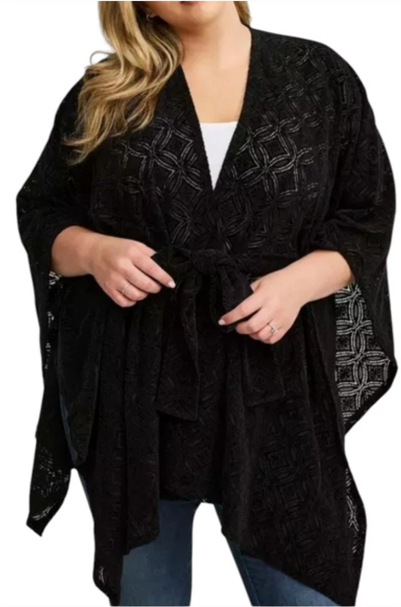 Women's Torrid NWT Belted Ruana Poncho Wrap One Size