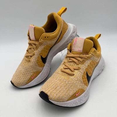 Nike React Infinity Run FlyKnit 3 Wheat Gold Pink Women s 7.5 DZ3016-700