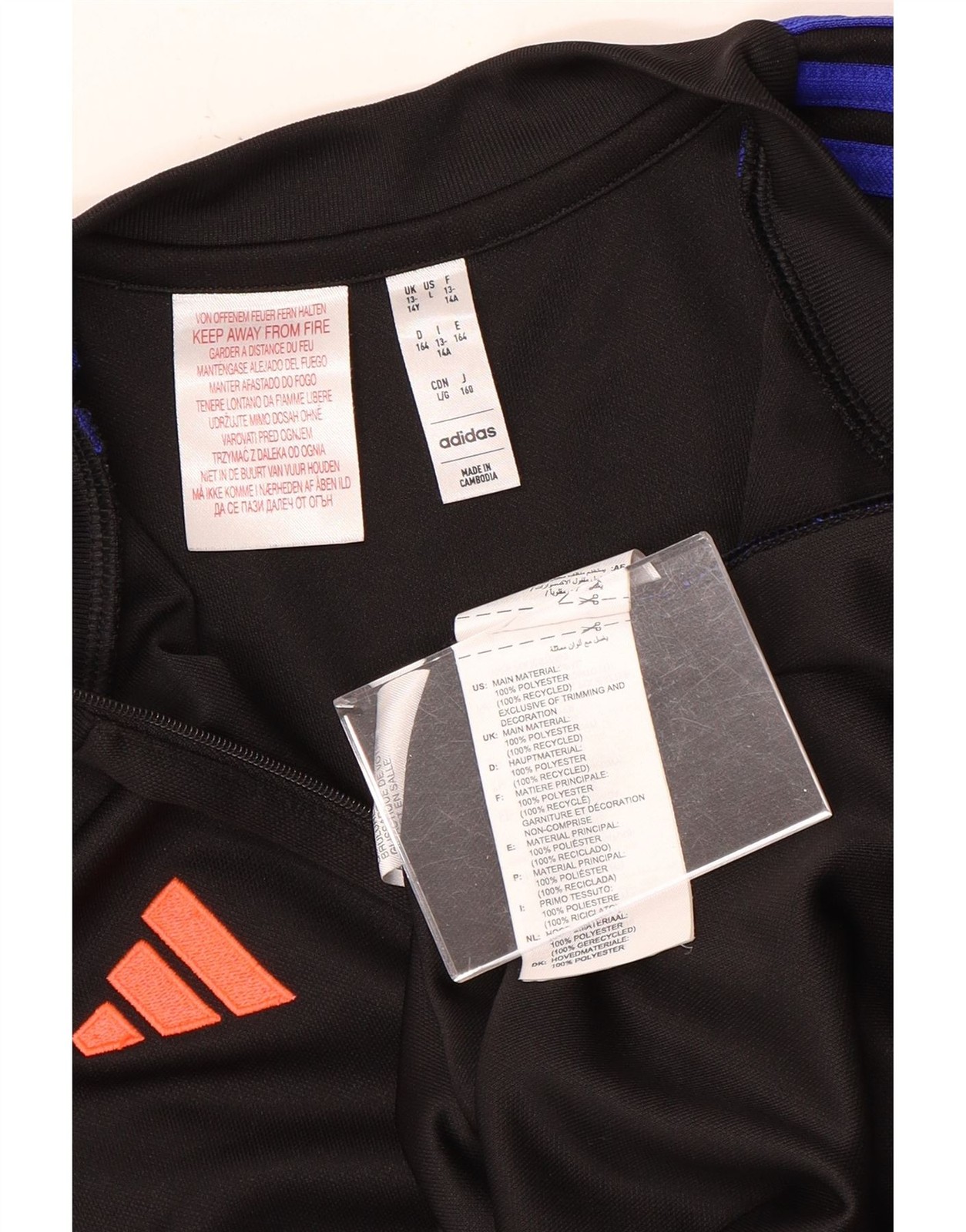Adidas Boys Aeroready Zip Neck Pullover Tracksuit Top 13-14 Years Black AJ13 image 3