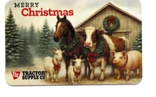 Tractor Supply Merry Christmas Horse Cow Goats Gift Card No $ Value Collectible