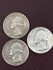 1957 D Washington Silver Quarter  Lot of 3