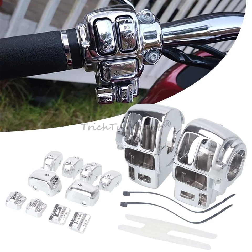 Switch Housings Caps kit Fit for Harley touring FLHTK FLHTCU FLTR FLHRC 96-2013 - Image 2 of 4