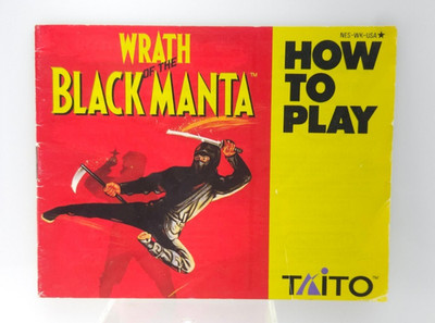Wrath of the Black Manta NES Nintendo 1990 Manual Only