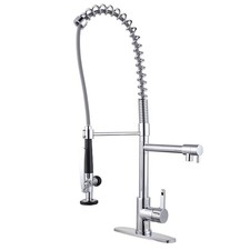 Commercial Kitchen Faucet Deck Mount with Pre-Rinse Sprayer, 28" Height Solid...