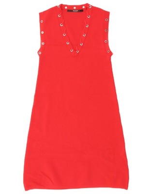 Guess Damen ärmelloses A-Linien Kleid UK 6 Small rot QB04