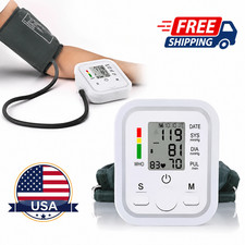 Electronic Digital Blood Pressure Monitor Upper Arm BP Machine Heart Rate LCD...