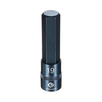 "1/2\" Antrieb Sechskant Stecknuss 19Mm Metrisch 4\" LäNge S2 Stahl Blau"