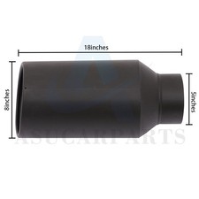 Stainless Steel Bolt On 5 Inlet 8 Outlet-18 Length Black Exhaust Tip