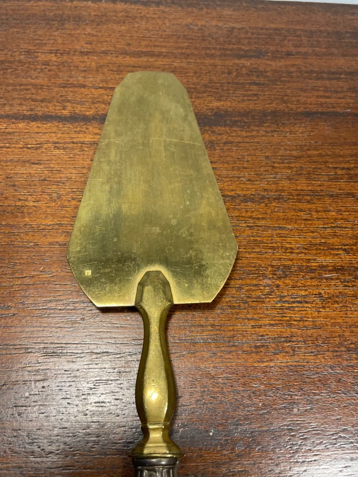 Antica Paletta Torta Metallo Argentato Con Manica IN Argento, (10-21/1) - Immagine 3 di 4