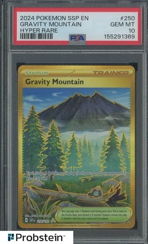 2024 Pokemon SSP EN Hyper Rare #250 Gravity Mountain PSA 10 GEM MINT