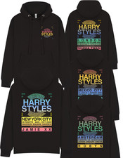 Felpa con cappuccio nera stampata premium Harry Styles Together NY Londra Messico adulto adolescente