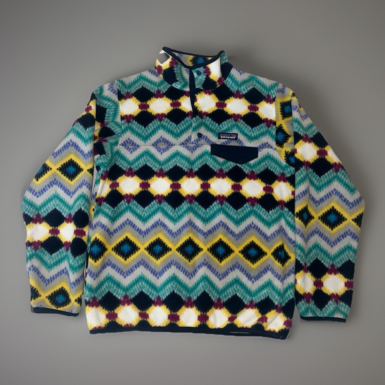 Patagonia Synchilla Women’s Snap-T Pull Over Fleece Timber Twist Aztec Medium