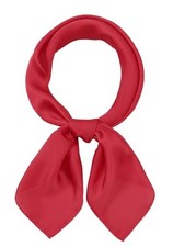 Women's Square Satin Scarf 27.5" Bandanas Solid 50s Retro Neck Scarves Red