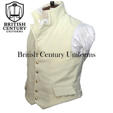 18th Century Waistcoat Revolutionary War Vest, Colonial Military White Wool Vest