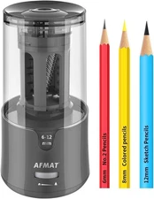 AFMAT PS91 Electric Pencil Sharpener, Heavy Duty Pencil Sharpeners - Gray - NIB