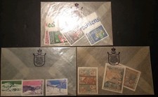 Stamps Liechtenstein 1979 1980 10 original stamps with 3 envelopes Germany 