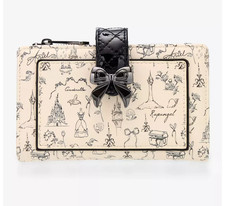 Loungefly Disney Princess Sketch Icons Wallet, black and cream NEW NWT